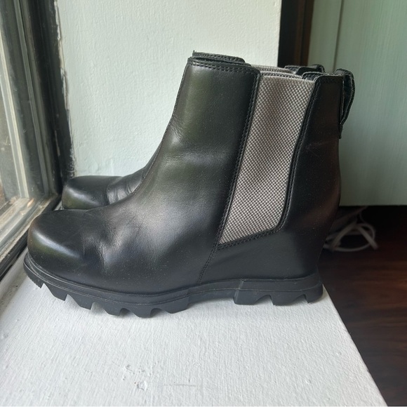 Sorel Joan of Arctic Wedge III Chelsea Bootie Women Size 9 Black - Picture 4 of 10